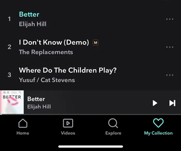 select songs or playlists from tidal