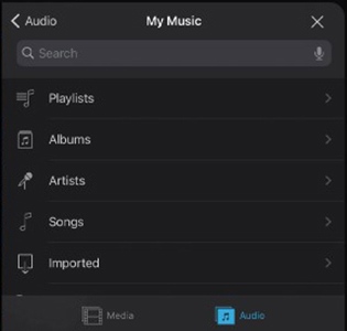 select spotify music to imovie on ipad