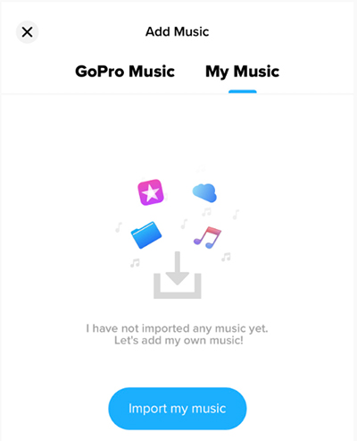 select apple music to gopro quik