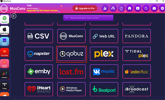 musconv transfer spotify to audiomack 