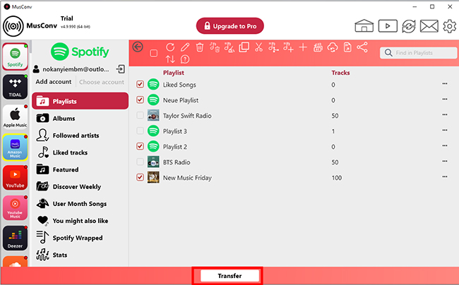 select spotify playlist to move to windows media player