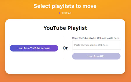 select youtube playlist to move