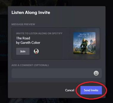 invite to listen along on spotify discord