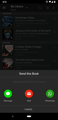 share audible using send this book