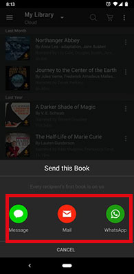 share audible books using send this book