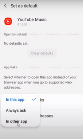  youtube music in other app