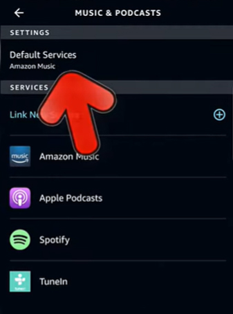 change alexa default service