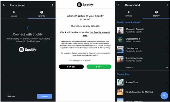 use spotify as alarm android
