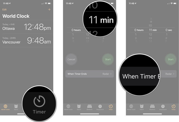 open clock app on iphone