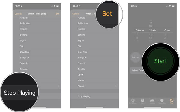 set apple music sleep timer iphone