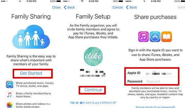 set up family sharing for apple music