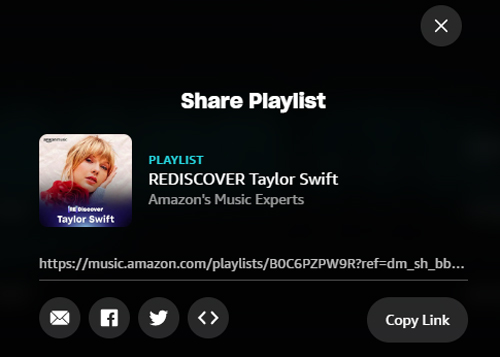 share amazon music playlist to another amazon account