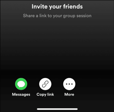 share invite link to your group session