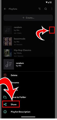 share tidal public playlists