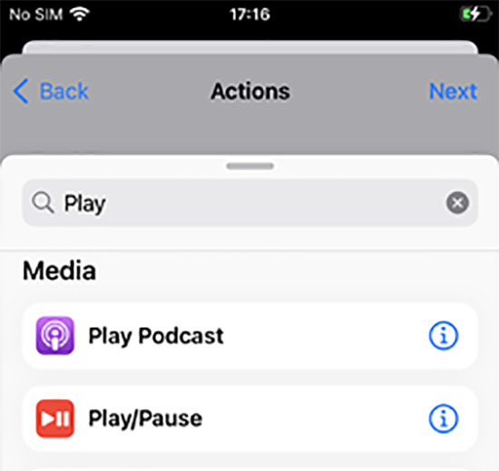 play and pause actions