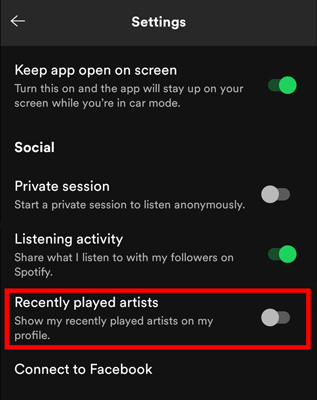 how to show recently played artists on spotify