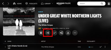 shuffle amazon music