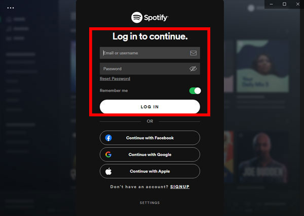 log into spotify free tiral account on computer