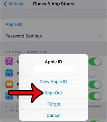 sign out of apple id