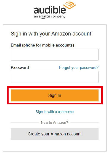 sign in to audible