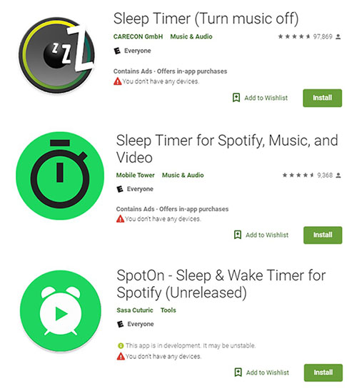 best 3 spotify sleep timer