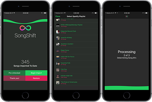 import spotify playlist to tidal by songshift
