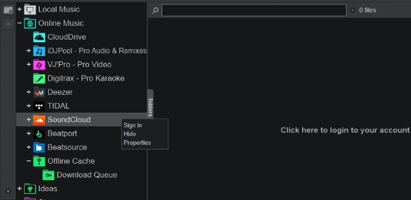soundcloud sign in on virtual dj