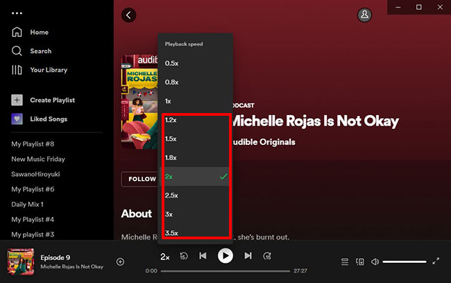 speed up spotify playback speed