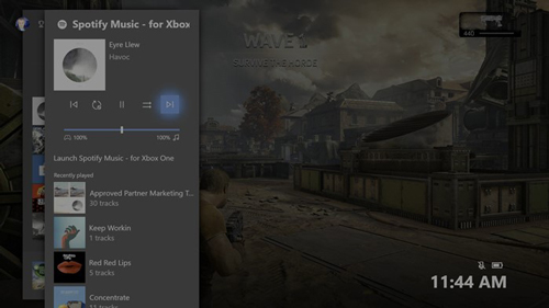 how to get spotify to play in background on xbox