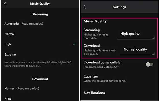 improve spotify audio quality on mobile