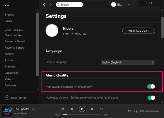 enhance spotify sound quality on pc