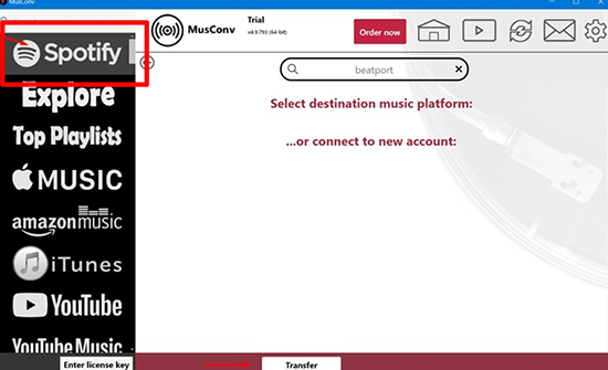 set spotify as destination