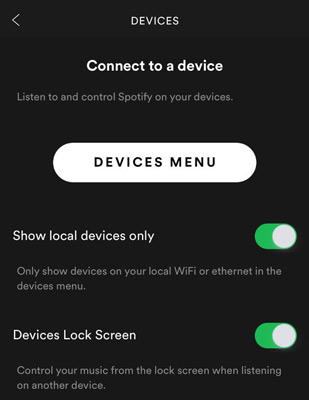 find bmw in spotify device menu