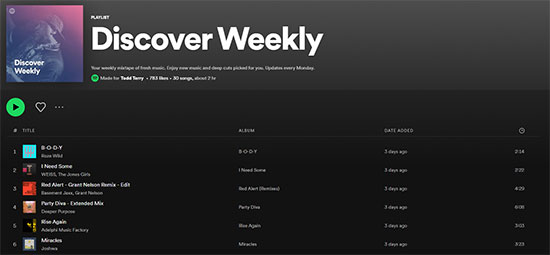 discover weekly spotify plugin