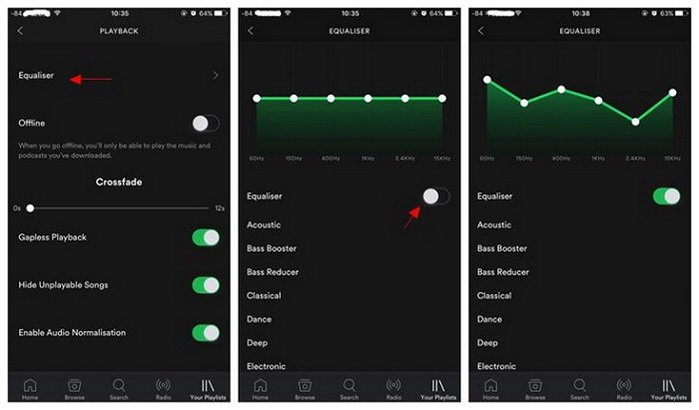 spotify equalizer iphone