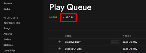 how to see spotify history on desktop