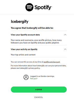 allow icebergify to access spotify data
