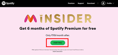 get spotify 6 months free trial via insider