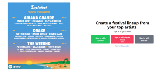 spotify instafest website