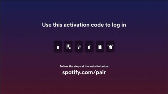 spotify activation code to log in for apple tv