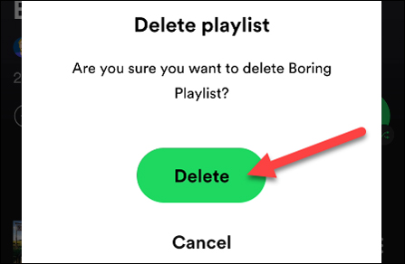 confirm to delete playlist