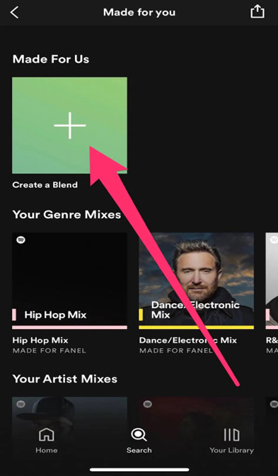 create a blend on spotify mobile app