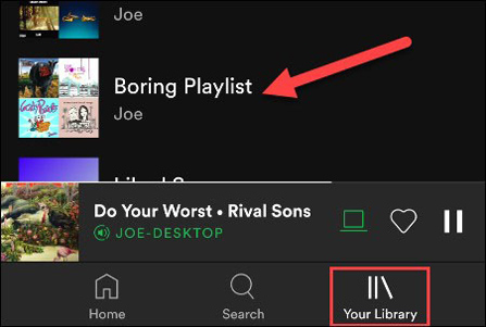 your library on spotify android