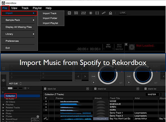 import music from spotify to rekordbox via file import option