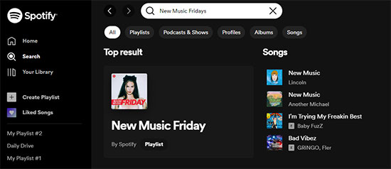 get on new music friday spotify desktop