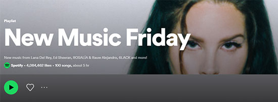 add new music friday playlist to library desktop