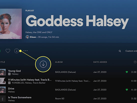 download spotify playlists on desktop