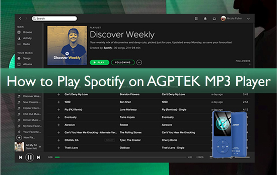 add music to agptek mp3 player with spotify