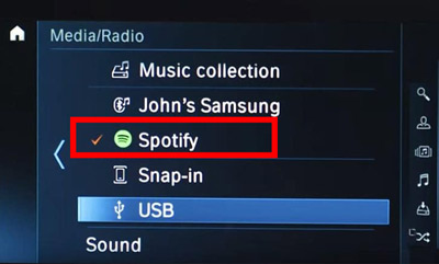 select spotify on bmw connected drive app