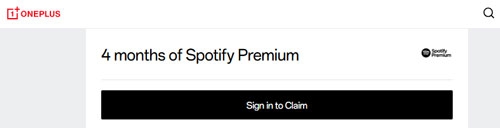 spotify premium free 4 months trial via oneplus